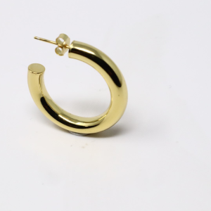 Elegant 18K Gold Plated Simple Circle Hoop Earrings - C Shape Fashion Earrings for Every Occasion