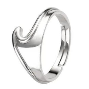 White Gold Plated Sterling Silver Ring – Adjustable Elegant Women’s Jewelry