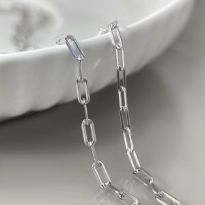 White Gold Plated Silver Chain - Elegant Necklace for Men & Women | Hypoallergenic Jewelry