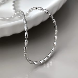 Silver Beaded Chain - Elegant Sterling Silver Necklace & Jewelry for Women