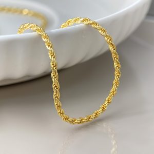 Gold Plated Rope Chain Necklace - Stylish Rope-Style Chains for Men & Women