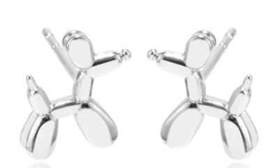 Balloon Dog Silver Earrings - Playful, Modern Jewelry for Fun, Unique Style
