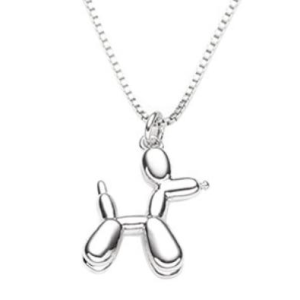 Balloon Dog Silver Pendant - Playful Modern Jewelry, Unique Gift for Women