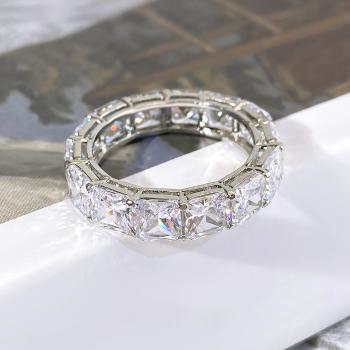 Square Cut Silver Ring - Elegant Sterling Silver Band for Women & Men | Modern Geometric Jewelry