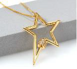 Gold Star Pendant Necklace - Gold Plated Silver Celestial Star Charm for Women, Minimalist Jewelry
