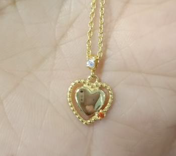 Gold Plated Silver Beaded Heart Pendant Necklace - Elegant Women's Jewelry